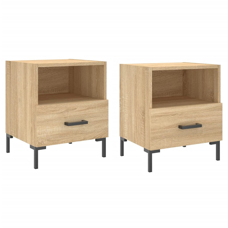 Nachtkastjes 2 st 40x35x47,5 cm bewerkt hout sonoma eikenkleur MeubelReus
