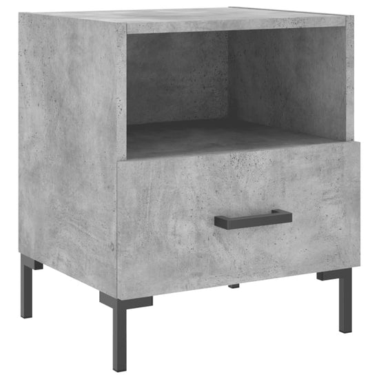 Nachtkastje 40x35x47,5 cm bewerkt hout betongrijs MeubelReus