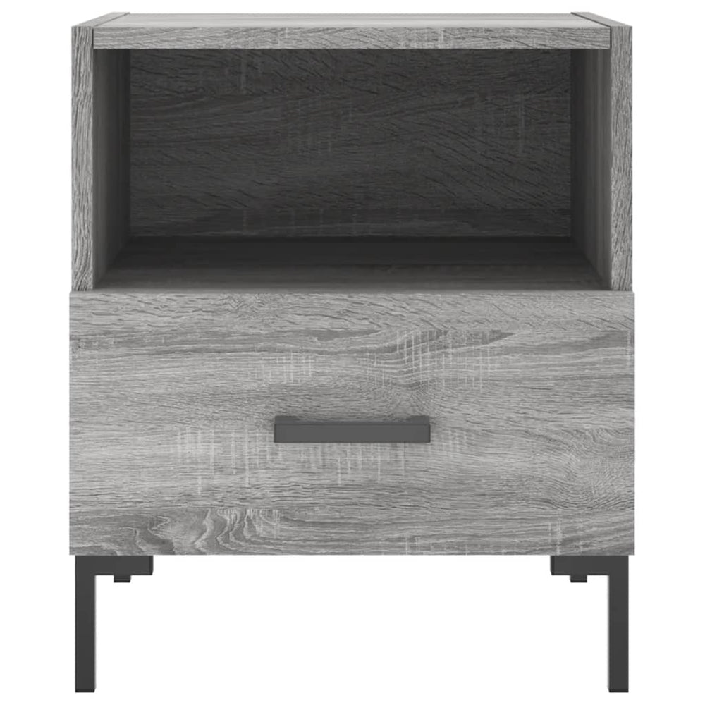 Nachtkastje 40x35x47,5 cm bewerkt hout betongrijs MeubelReus