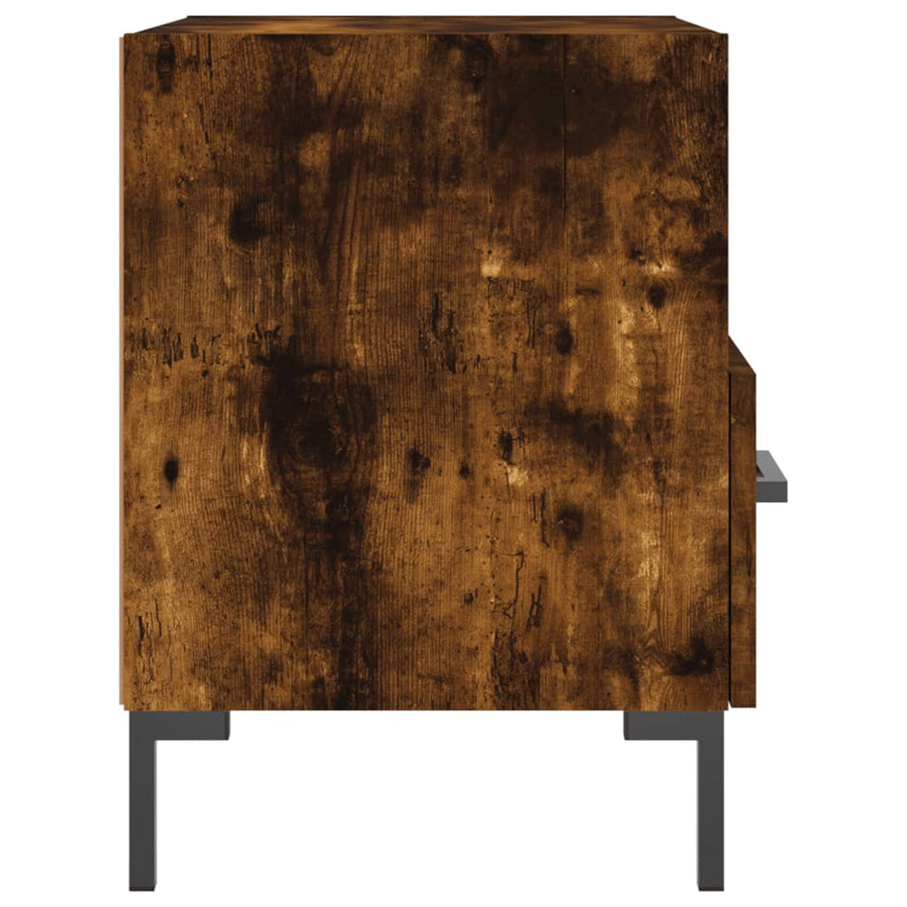 Nachtkastje 40x35x47,5 cm bewerkt hout gerookt eikenkleurig MeubelReus