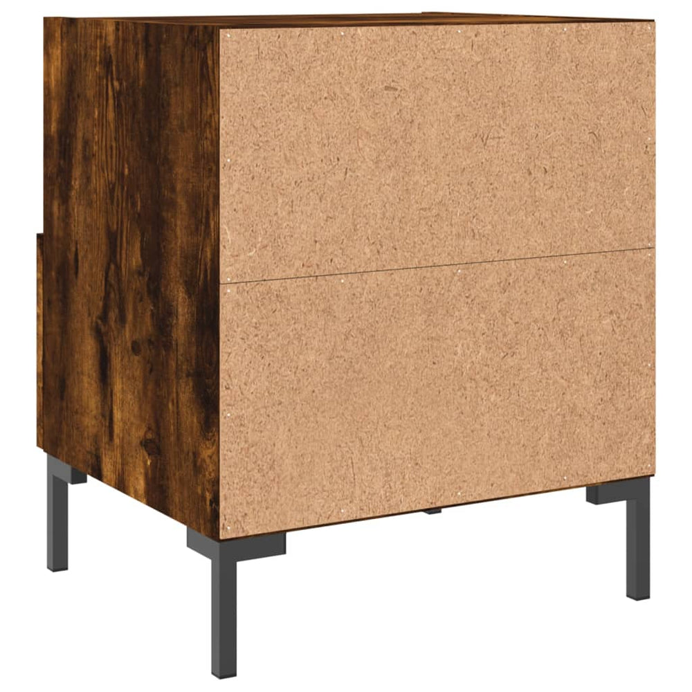 Nachtkastje 40x35x47,5 cm bewerkt hout gerookt eikenkleurig MeubelReus