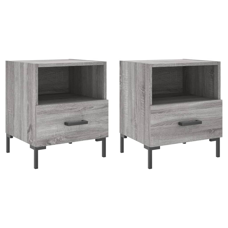 Nachtkastjes 2 st 40x35x47,5 cm bewerkt hout grijs sonoma eiken MeubelReus