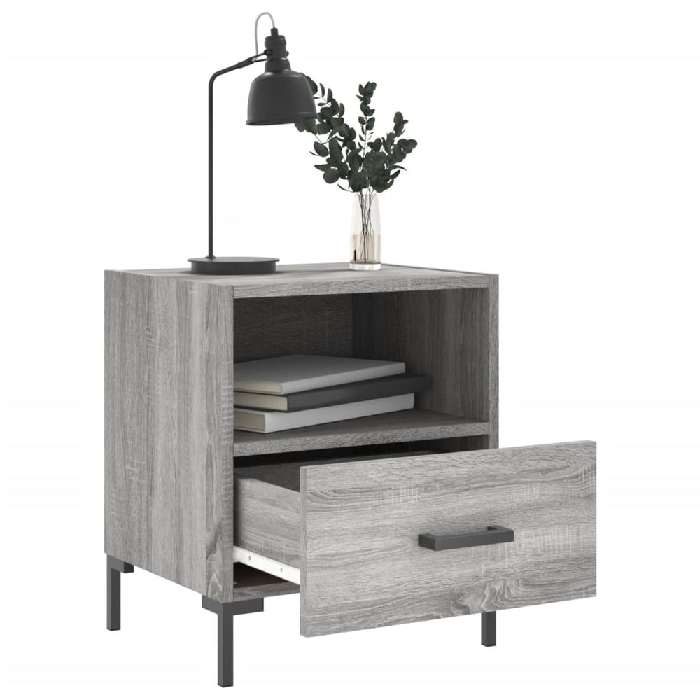 Nachtkastjes 2 st 40x35x47,5 cm bewerkt hout grijs sonoma eiken MeubelReus