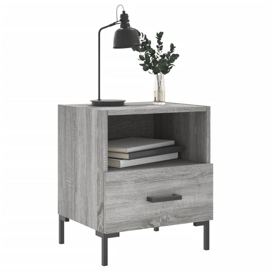 Nachtkastjes 2 st 40x35x47,5 cm bewerkt hout grijs sonoma eiken MeubelReus