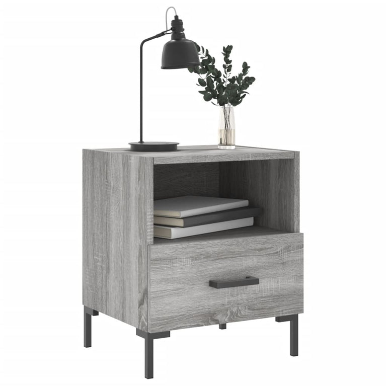 Nachtkastjes 2 st 40x35x47,5 cm bewerkt hout grijs sonoma eiken MeubelReus