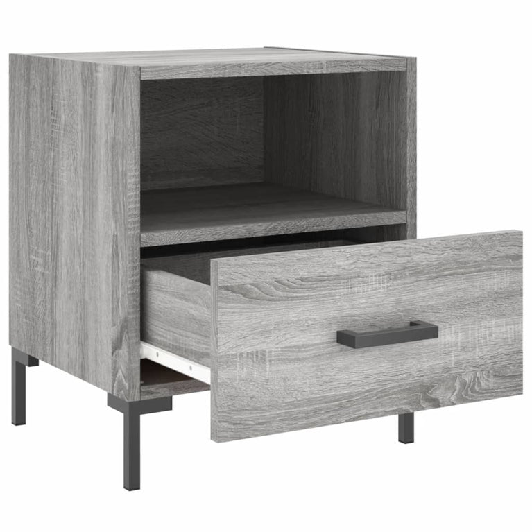 Nachtkastjes 2 st 40x35x47,5 cm bewerkt hout grijs sonoma eiken MeubelReus
