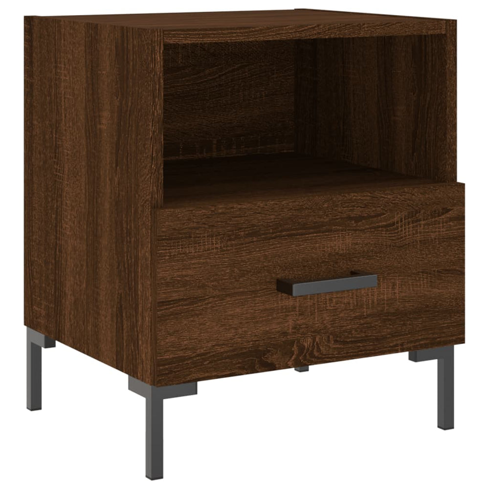 Nachtkastje 40x35x47,5 cm bewerkt hout bruin eikenkleur MeubelReus