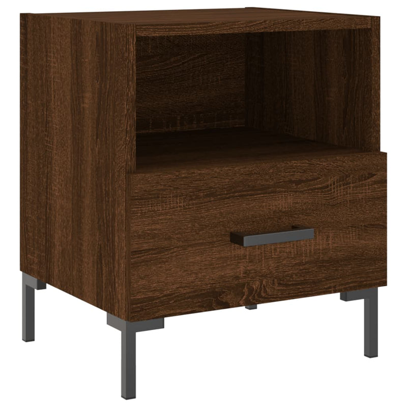 Nachtkastje 40x35x47,5 cm bewerkt hout bruin eikenkleur MeubelReus