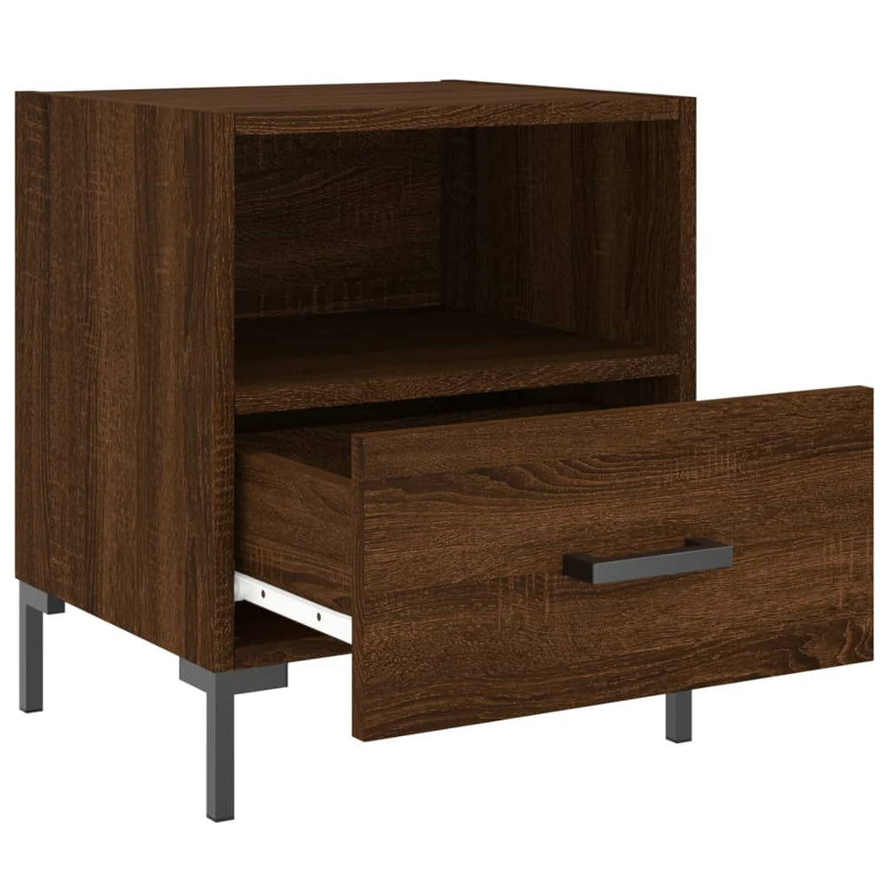 Nachtkastje 40x35x47,5 cm bewerkt hout bruin eikenkleur MeubelReus