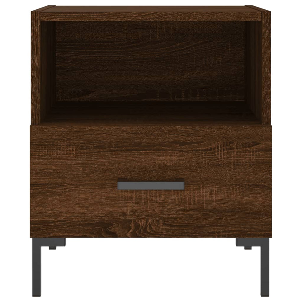 Nachtkastje 40x35x47,5 cm bewerkt hout bruin eikenkleur MeubelReus