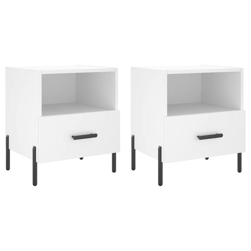 Nachtkastjes 2 st 40x35x47,5 cm bewerkt hout wit MeubelReus