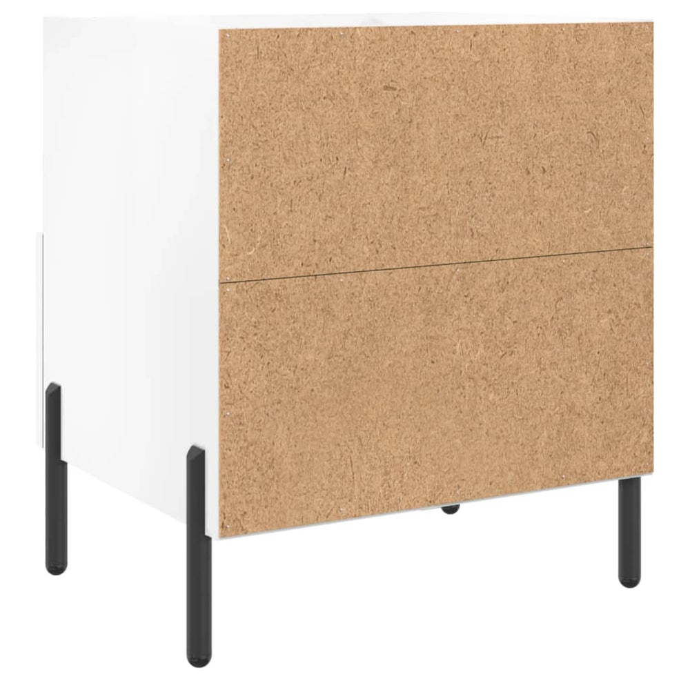 Nachtkastje 40x35x47,5 cm bewerkt hout hoogglans wit MeubelReus