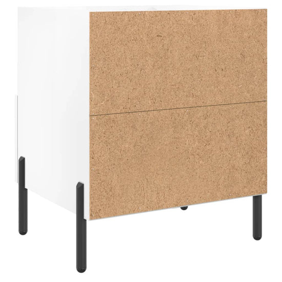 Nachtkastje 40x35x47,5 cm bewerkt hout hoogglans wit MeubelReus