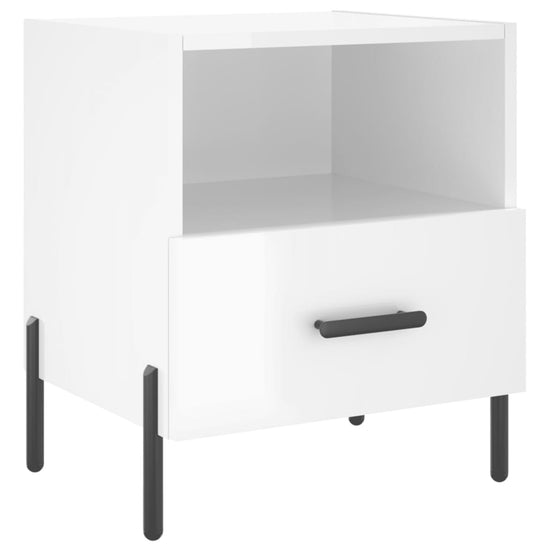 Nachtkastjes 2 st 40x35x47,5 cm bewerkt hout hoogglans wit MeubelReus