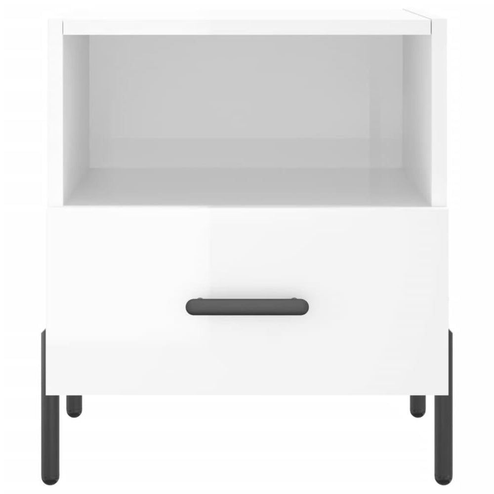 Nachtkastjes 2 st 40x35x47,5 cm bewerkt hout hoogglans wit MeubelReus