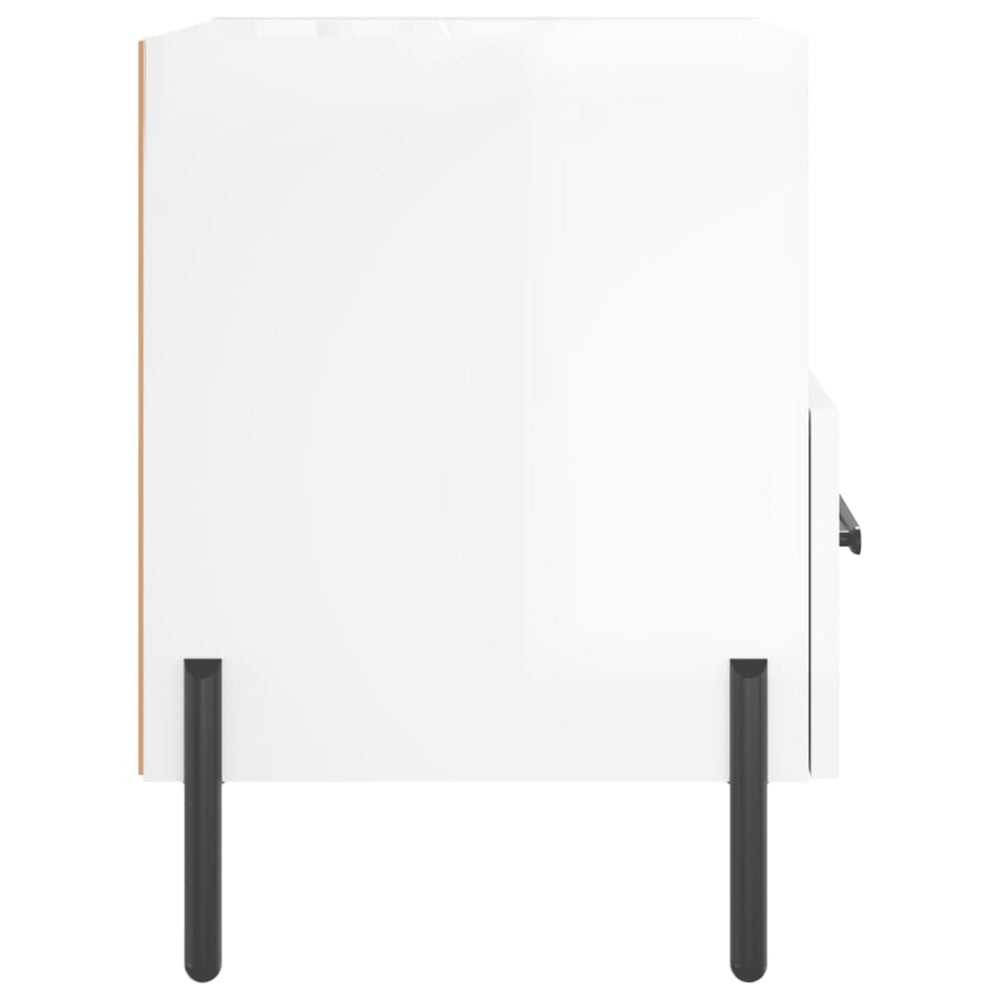 Nachtkastjes 2 st 40x35x47,5 cm bewerkt hout hoogglans wit MeubelReus