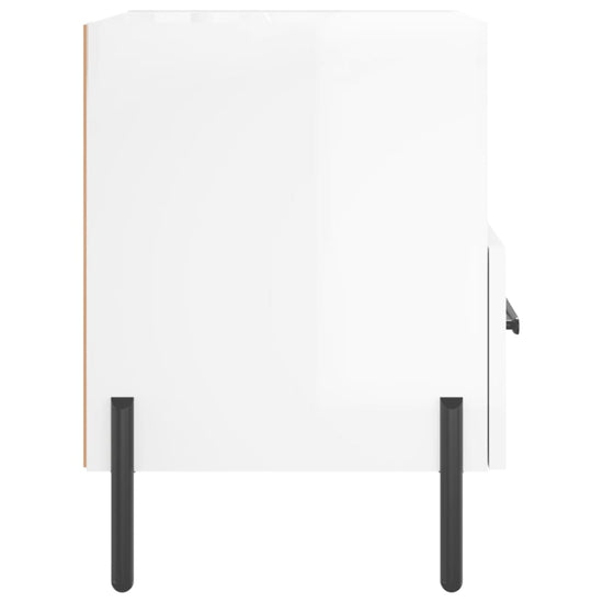 Nachtkastjes 2 st 40x35x47,5 cm bewerkt hout hoogglans wit MeubelReus