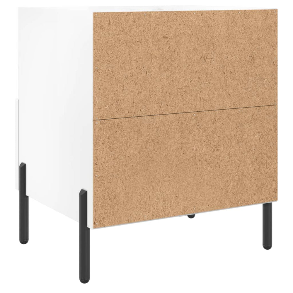Nachtkastjes 2 st 40x35x47,5 cm bewerkt hout hoogglans wit MeubelReus