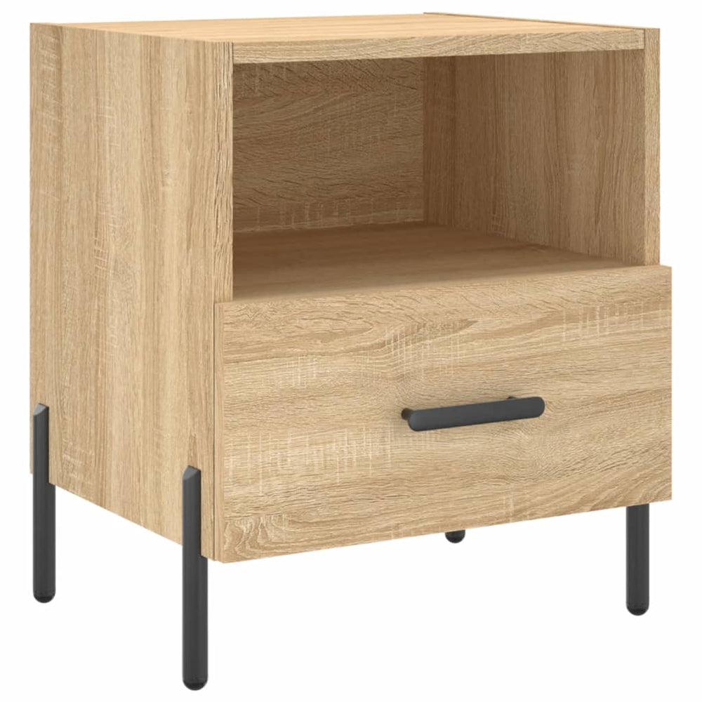 Nachtkastje 40x35x47,5 cm bewerkt hout sonoma eikenkleurig MeubelReus