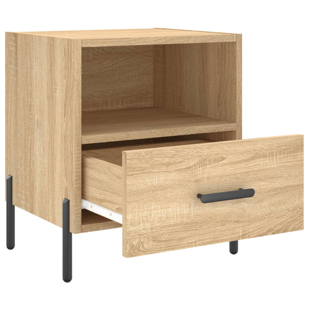 Nachtkastje 40x35x47,5 cm bewerkt hout sonoma eikenkleurig MeubelReus