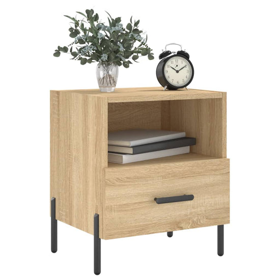 Nachtkastje 40x35x47,5 cm bewerkt hout sonoma eikenkleurig MeubelReus