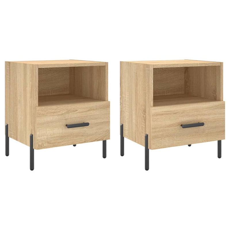 Nachtkastjes 2 st 40x35x47,5 cm bewerkt hout sonoma eikenkleur MeubelReus