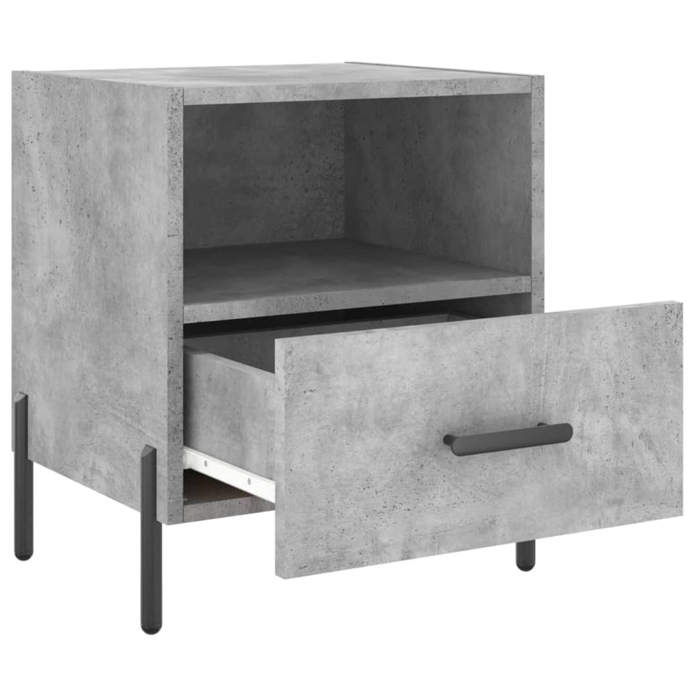 Nachtkastje 40x35x47,5 cm bewerkt hout betongrijs MeubelReus