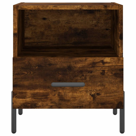 Nachtkastje 40x35x47,5 cm bewerkt hout gerookt eikenkleurig MeubelReus
