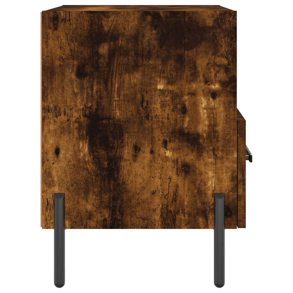 Nachtkastje 40x35x47,5 cm bewerkt hout gerookt eikenkleurig MeubelReus