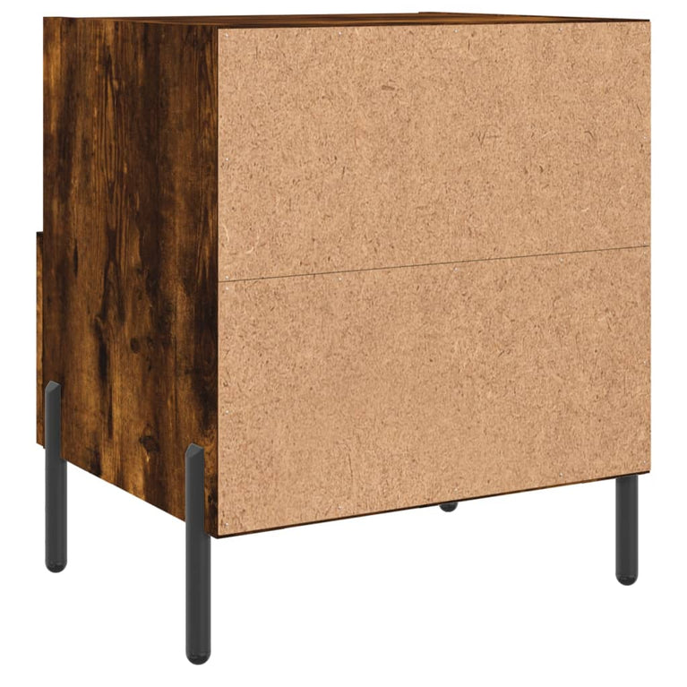 Nachtkastje 40x35x47,5 cm bewerkt hout gerookt eikenkleurig MeubelReus