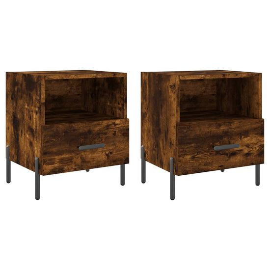 Nachtkastjes 2 st 40x35x47,5 cm bewerkt hout gerookt eikenkleur MeubelReus