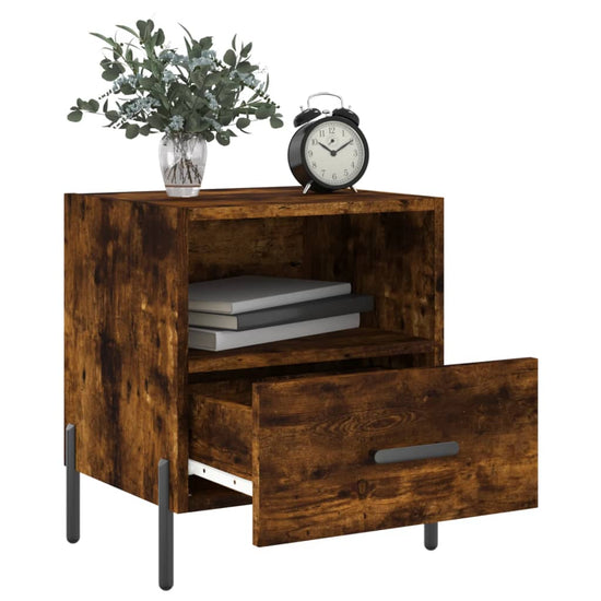 Nachtkastjes 2 st 40x35x47,5 cm bewerkt hout gerookt eikenkleur MeubelReus