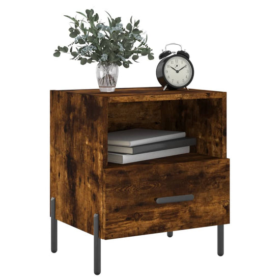 Nachtkastjes 2 st 40x35x47,5 cm bewerkt hout gerookt eikenkleur MeubelReus