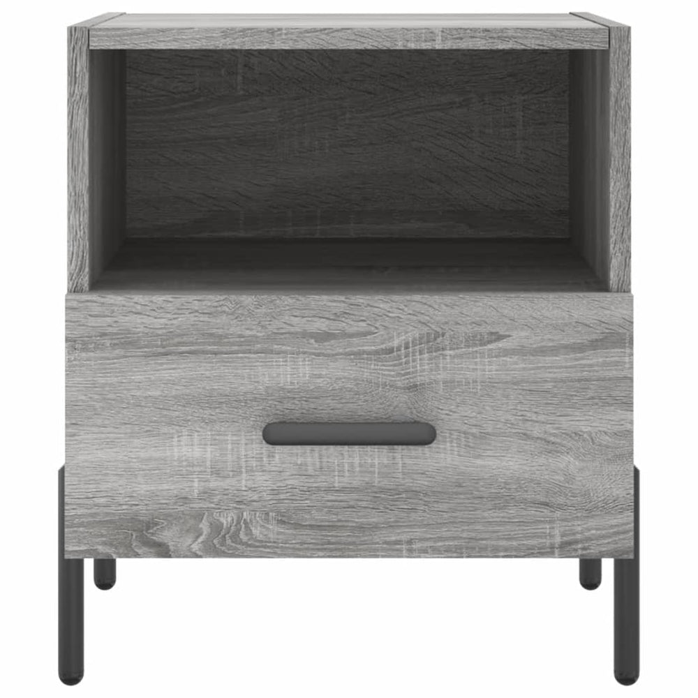 Nachtkastje 40x35x47,5 cm bewerkt hout grijs sonoma eikenkleur MeubelReus