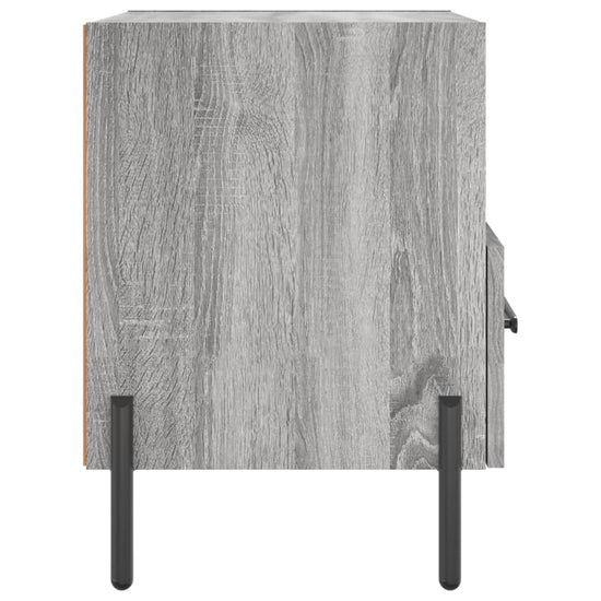 Nachtkastje 40x35x47,5 cm bewerkt hout grijs sonoma eikenkleur MeubelReus