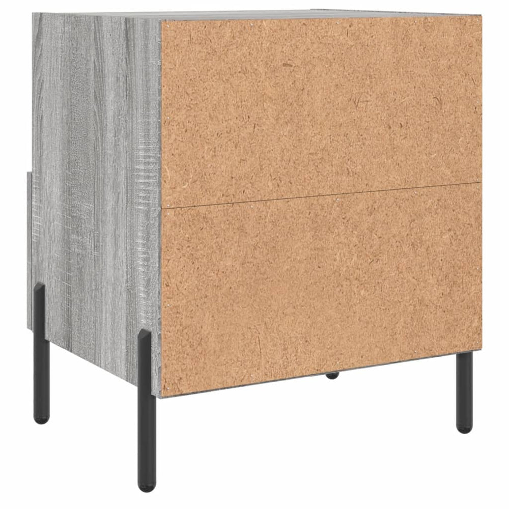 Nachtkastje 40x35x47,5 cm bewerkt hout grijs sonoma eikenkleur MeubelReus