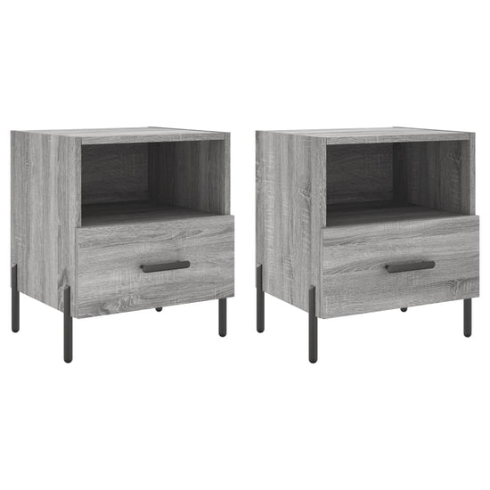Nachtkastjes 2 st 40x35x47,5 cm bewerkt hout grijs sonoma eiken MeubelReus