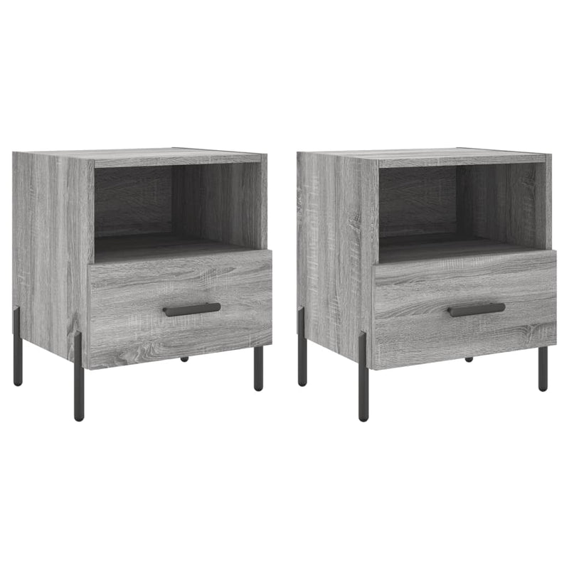Nachtkastjes 2 st 40x35x47,5 cm bewerkt hout grijs sonoma eiken MeubelReus