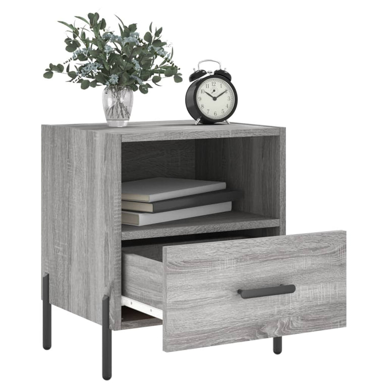 Nachtkastjes 2 st 40x35x47,5 cm bewerkt hout grijs sonoma eiken MeubelReus