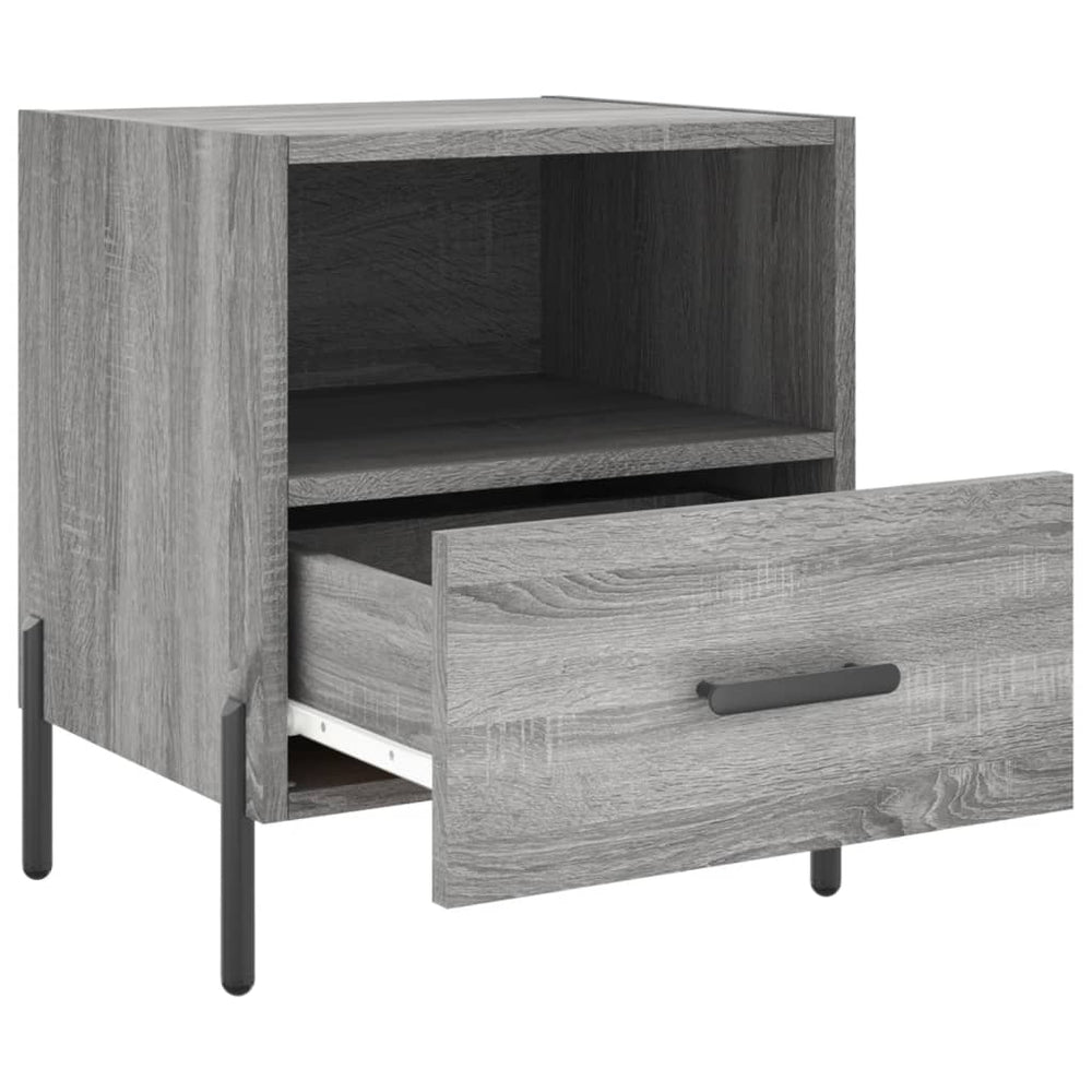 Nachtkastjes 2 st 40x35x47,5 cm bewerkt hout grijs sonoma eiken MeubelReus
