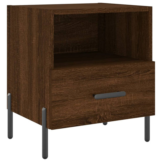 Nachtkastje 40x35x47,5 cm bewerkt hout bruin eikenkleur MeubelReus