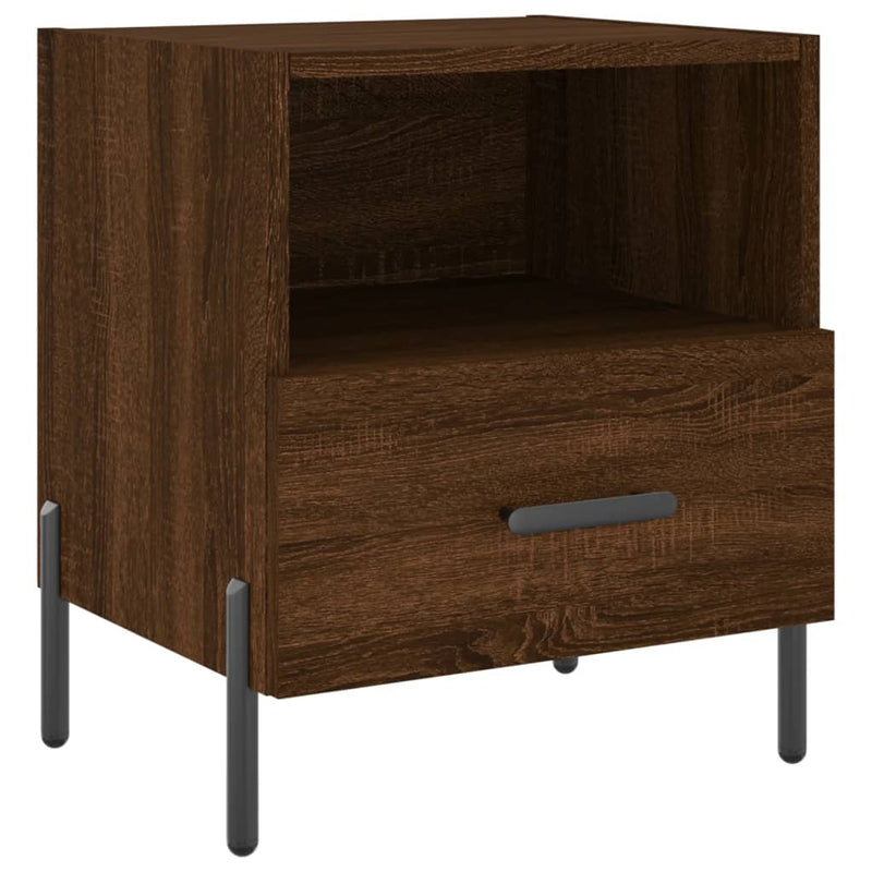 Nachtkastje 40x35x47,5 cm bewerkt hout bruin eikenkleur MeubelReus