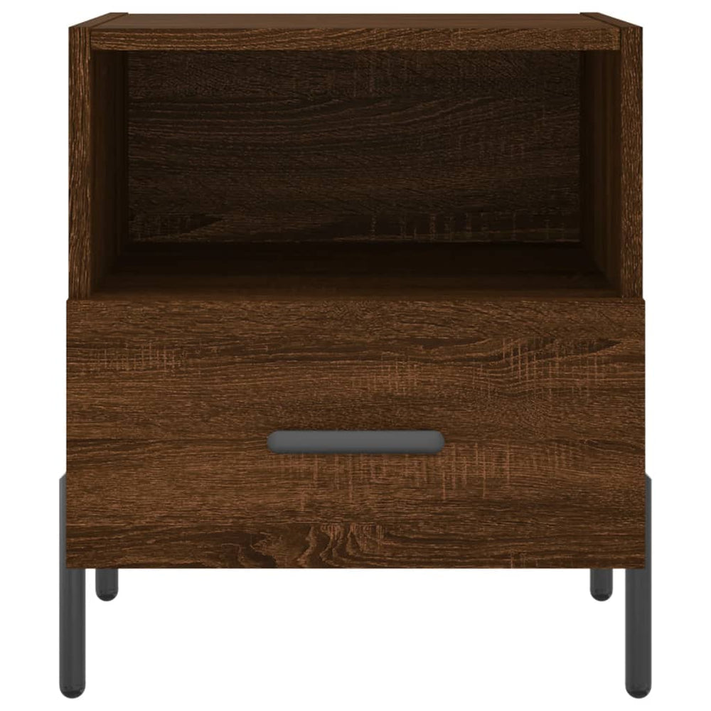 Nachtkastje 40x35x47,5 cm bewerkt hout bruin eikenkleur MeubelReus