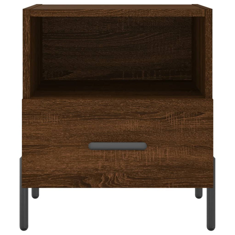 Nachtkastje 40x35x47,5 cm bewerkt hout bruin eikenkleur MeubelReus