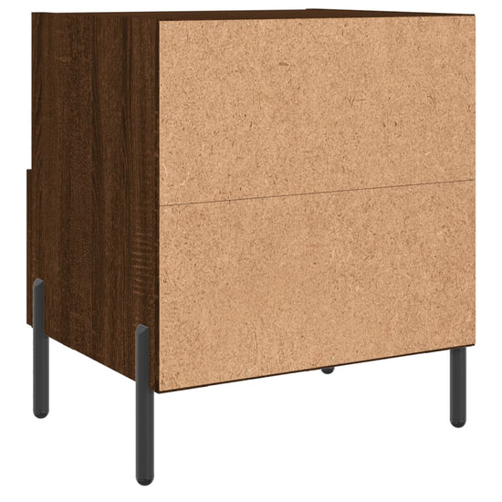Nachtkastje 40x35x47,5 cm bewerkt hout bruin eikenkleur MeubelReus