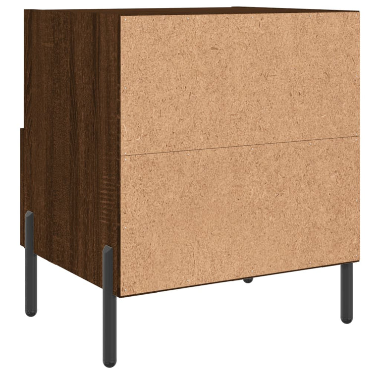 Nachtkastje 40x35x47,5 cm bewerkt hout bruin eikenkleur MeubelReus