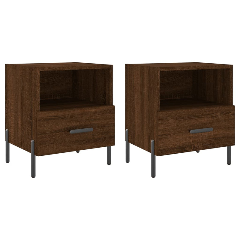 Nachtkastjes 2 st 40x35x47,5 cm bewerkt hout bruin eikenkleur MeubelReus
