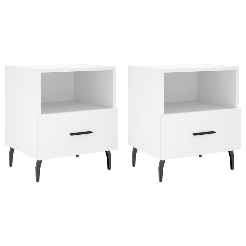 Nachtkastjes 2 st 40x35x47,5 cm bewerkt hout wit MeubelReus