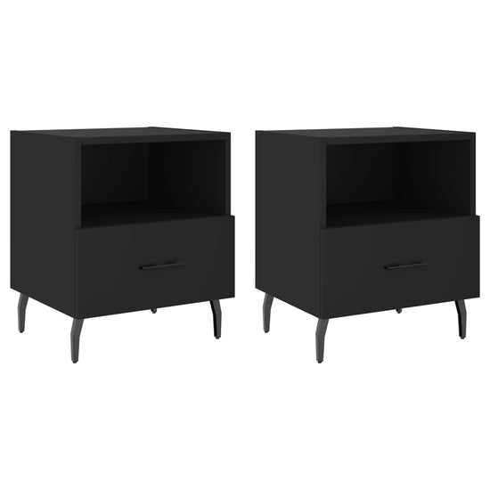 Nachtkastjes 2 st 40x35x47,5 cm bewerkt hout zwart MeubelReus