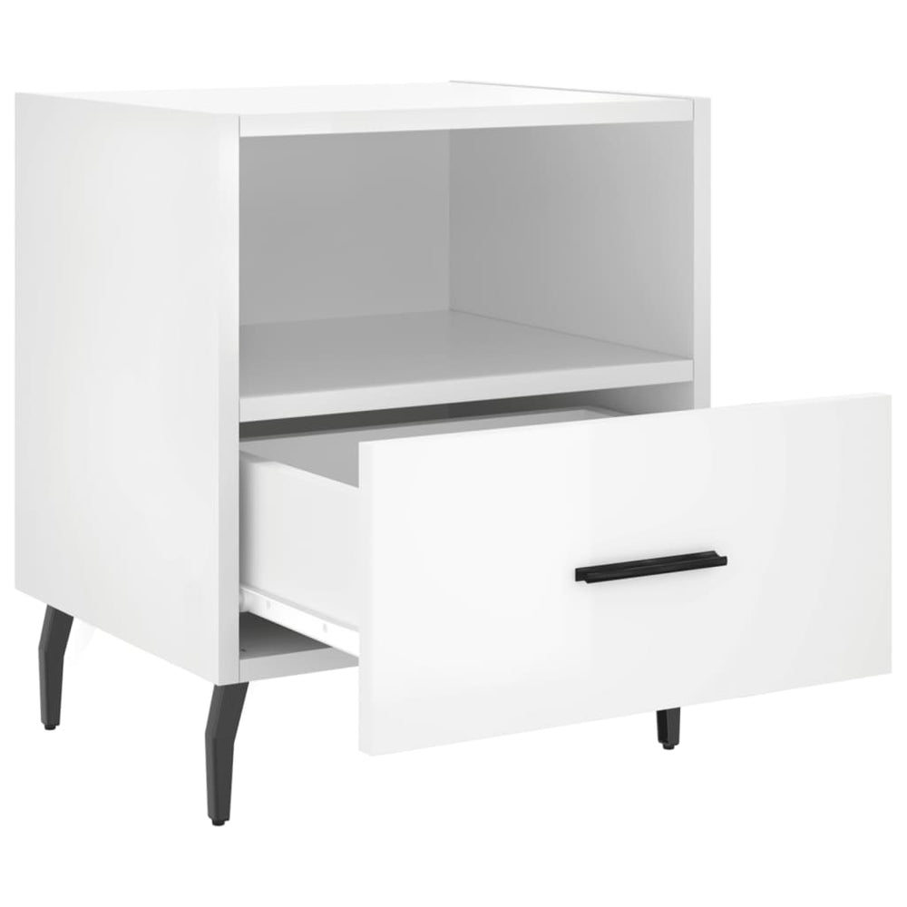 Nachtkastjes 2 st 40x35x47,5 cm bewerkt hout hoogglans wit MeubelReus